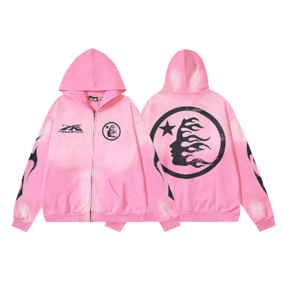 Hellstar Distressed Terry Cloth High Street Hooded Sweatshirt Jacket